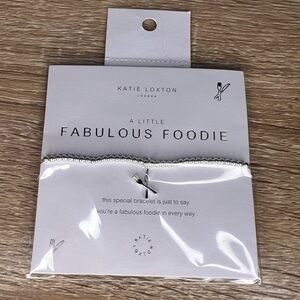 New! Katie Loxton Silver Bracelet - Fabulous Foodie